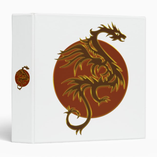 Golden Dragon Sun | make your own background Binder (Front/Spine)