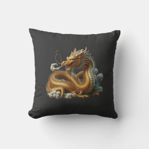 golden dragon throw pillow