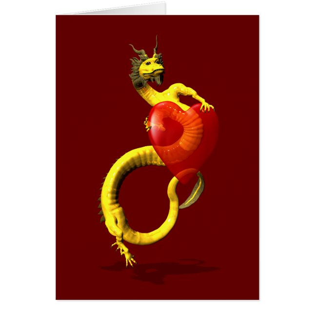 Golden Dragon With Big Red Heart (Front)