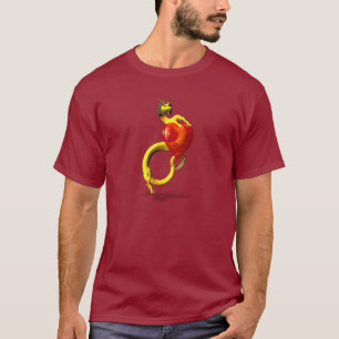 Golden Dragon With Big Red Heart T-Shirt