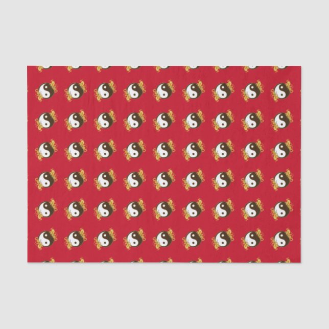 Golden Dragon Yin Yang Tissue Paper (Front)