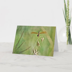 Golden Dragonfly Art Note Card