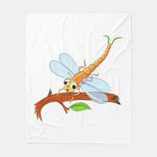 golden dragonfly fleece blanket