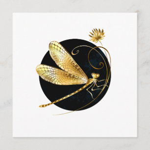 Golden dragonfly in black circle program