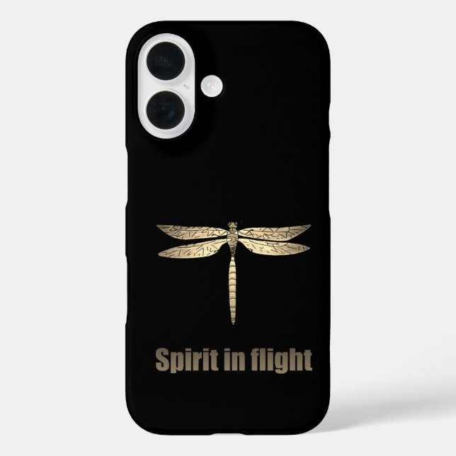 Golden Dragonfly in Flight Illustration Case-Mate iPhone Case (Back)