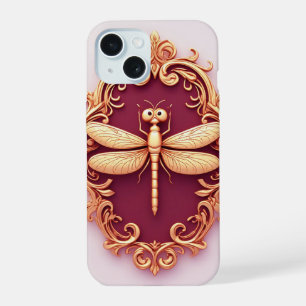 Golden dragonfly jewellery style artistic aestheti iPhone 15 case