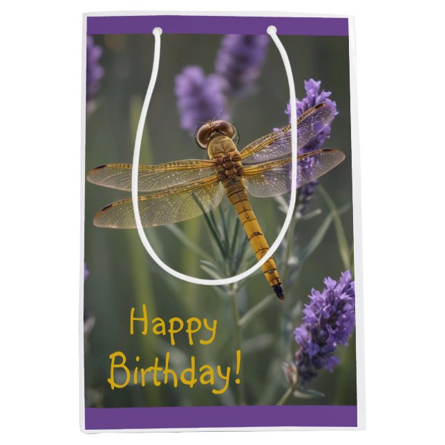 Golden Dragonfly Medium Gift Bag (Front)