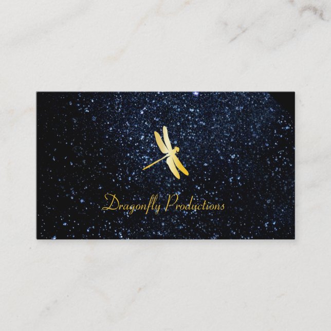 Golden Dragonfly / Night Sky Business Card (Front)