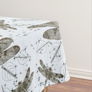 Golden dragonfly pattern - light tablecloth