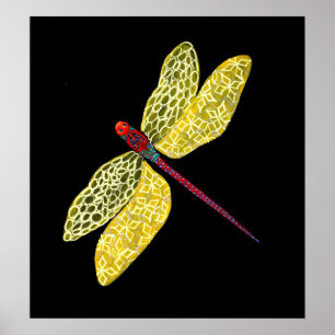 Golden Dragonfly Poster