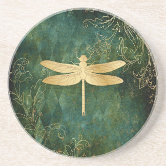 Golden Dragonfly Sandstone Coaster
