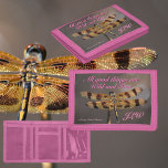 Golden Dragonfly Wild and Free Thoreau Pink Trifold Wallet<br><div class="desc">This naturally beautiful quotes Henry David Thoreau "All good things are wild and free". Its earthy colours of gold, brown, taupe and pink will be a natural reminder to live life to the fullest and appreciate every moment like this golden Dragonfly with its iridescent wings spread wide. Dragonflies symbolize change,...</div>