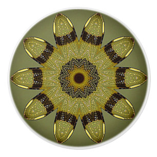 Golden Dragonfly Wings Ceramic Knob