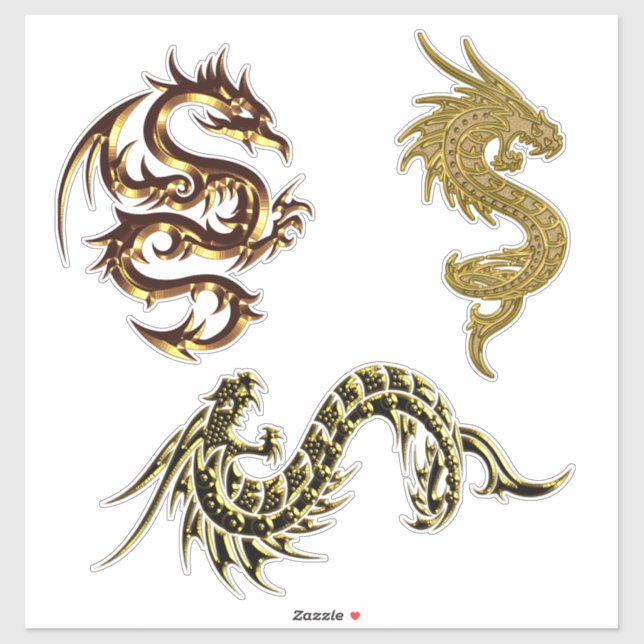 Golden Dragons Fantasy Art (Sheet)