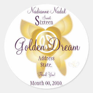 Golden Dream Sweet Sixteen Sticker- Customize Classic Round Sticker