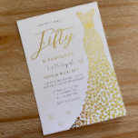 Golden Dress Fifty & Fabulous 50th Birthday Party<br><div class="desc">Golden Dress Fifty & Fabulous 50th Birthday Party Foil Invitation
Fifty & Fabulous

See other invitations in our Niche and Nest Store</div>