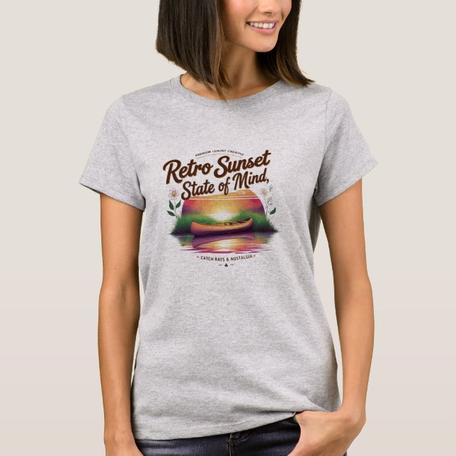 Golden Drift – Retro Sunset State of Mind T-Shirt (Front)