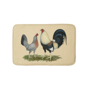 Golden Duckwing Chickens Bath Mat