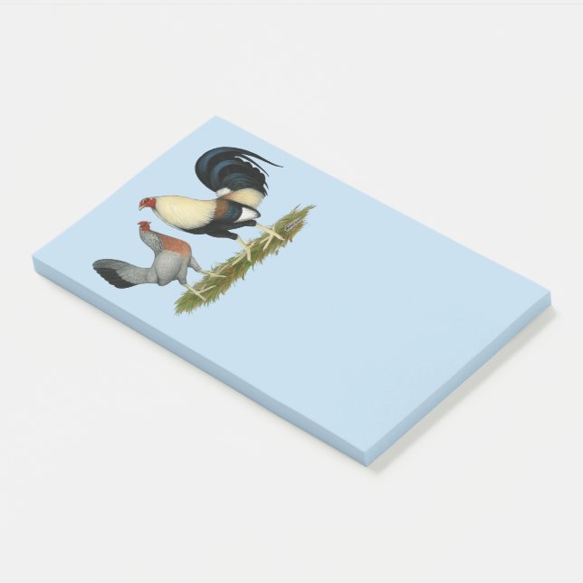 Golden Duckwing Chickens Post-it Notes (Angled)
