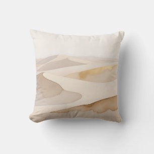 Golden Dunes Abstract Serenity Throw Pillow
