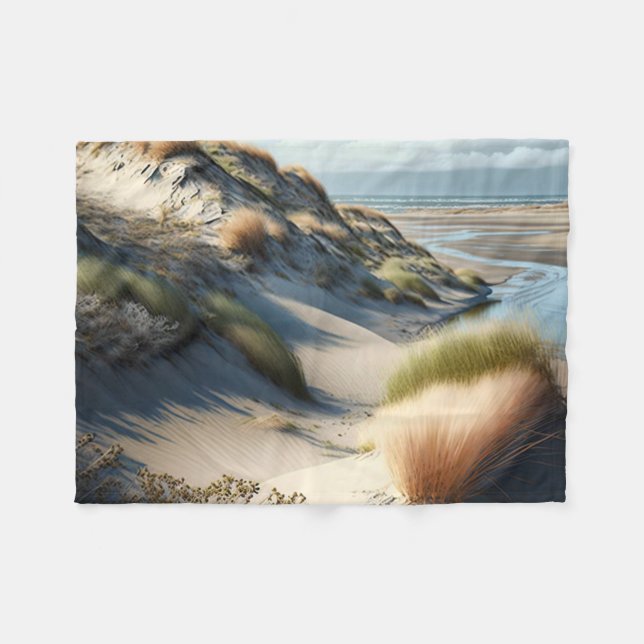 Golden Dunes Fleece Blanket (Front (Horizontal))
