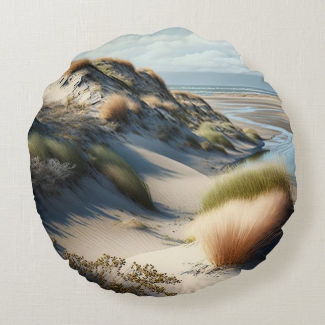 Golden Dunes Round Pillow (Back)
