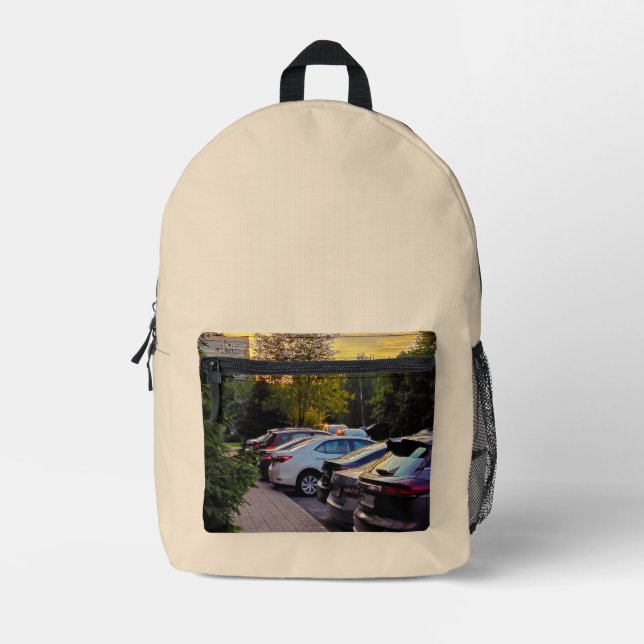 Golden Dusk Streetview Backpack – Customizable (Front)