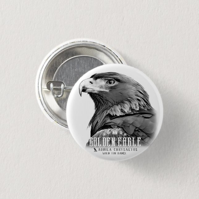 Golden Eagle 1 Inch Round Button (Front & Back)