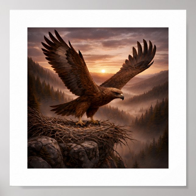 Golden Eagle (Aquila chrysaetos) – Birds of Prey  Poster (Front)