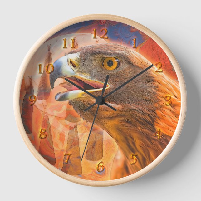 GOLDEN EAGLE Calling all Kachina's Clock (Front)