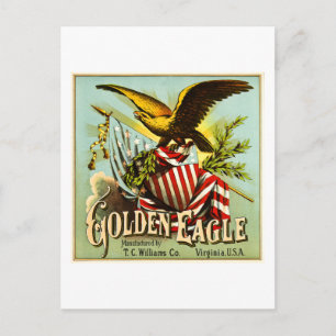 Golden Eagle Chewing Tobacco Label Vintage Postcard
