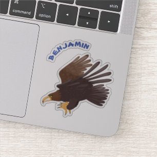 Golden eagle funny cartoon illustration