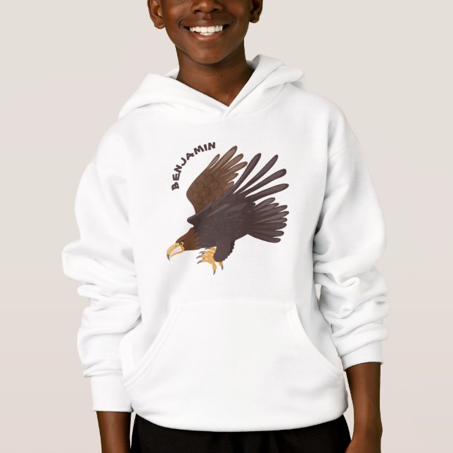 Golden eagle funny cartoon illustration (Front)