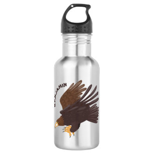 Golden eagle funny cartoon illustration 532 ml water bottle