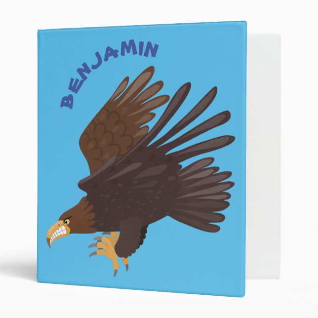Golden eagle funny cartoon illustration binder (Front/Inside)