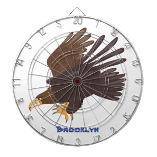 Golden eagle funny cartoon illustration dartboard