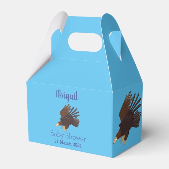 Golden eagle funny cartoon illustration favor box (Front Side)