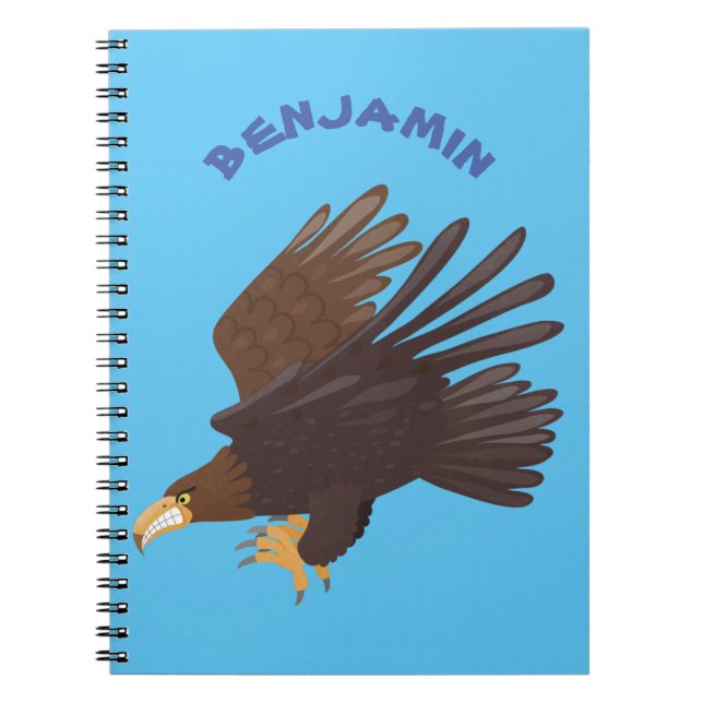 Golden eagle funny cartoon illustration notebook (Front)