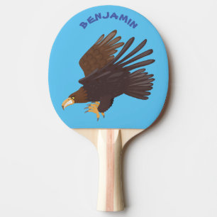 Golden eagle funny cartoon illustration ping pong paddle