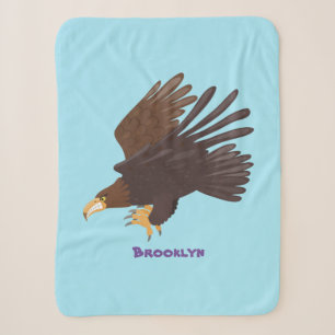 Golden eagle funny cartoon illustration sherpa blanket