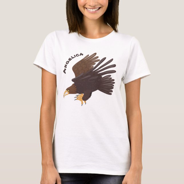 Golden eagle funny cartoon illustration T-Shirt (Front)