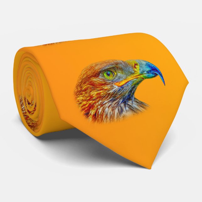 Golden Eagle Hawk Bird Of Prey Tie (Rolled)