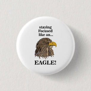 Golden Eagle Head 1 Inch Round Button