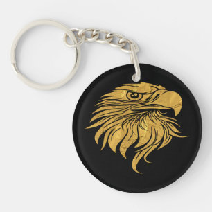 Golden Eagle Head Keychain