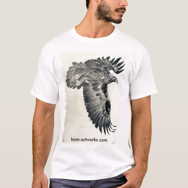 golden eagle lg,frayed, kam-artworks.com T-Shirt (Front)