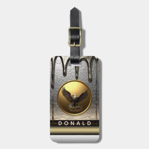 Golden Eagle Pendant Dripping Liquid Metal  Luggage Tag