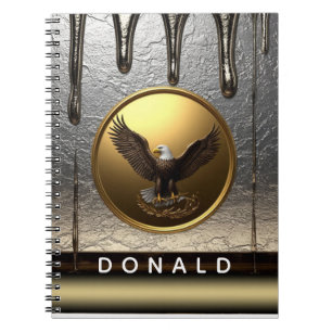Golden Eagle Pendant Dripping Liquid Metal Notebook