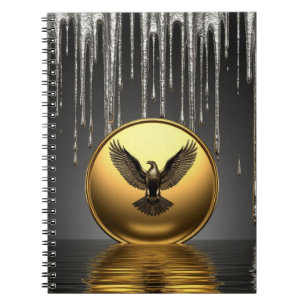 Golden Eagle Pendant Dripping Liquid Metal Notebook