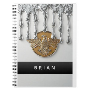 Golden Eagle Pendant Dripping Liquid Metal Notebook