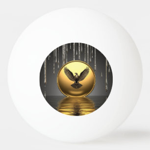 Golden Eagle Pendant Dripping Liquid Metal Ping Pong Ball